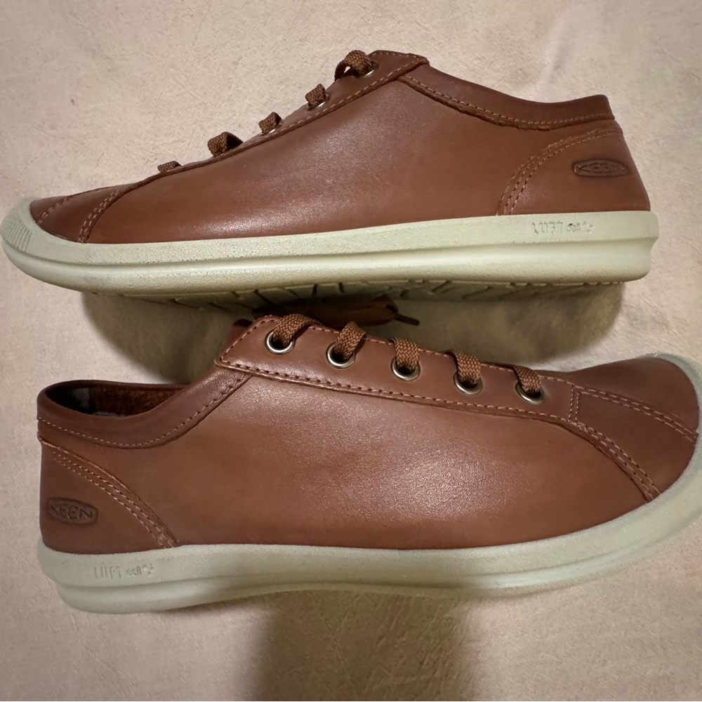 KEEN Lorelai Leather Sneaker LUFT Cell Brown sz 8.5